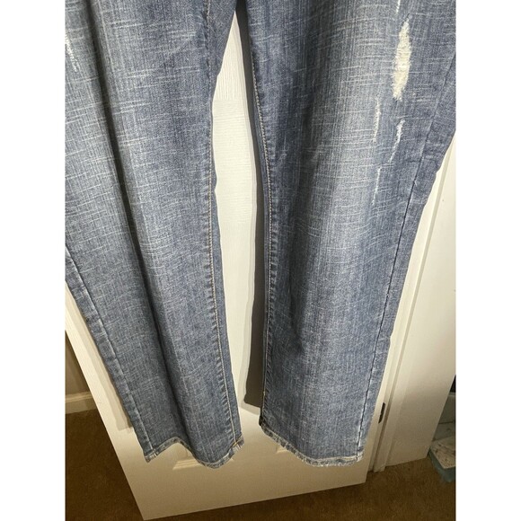 Lane Bryant Straight Leg Blue Jeans Denim Tighter Tummy  Womens Size 26 Distress - Picture 3 of 13